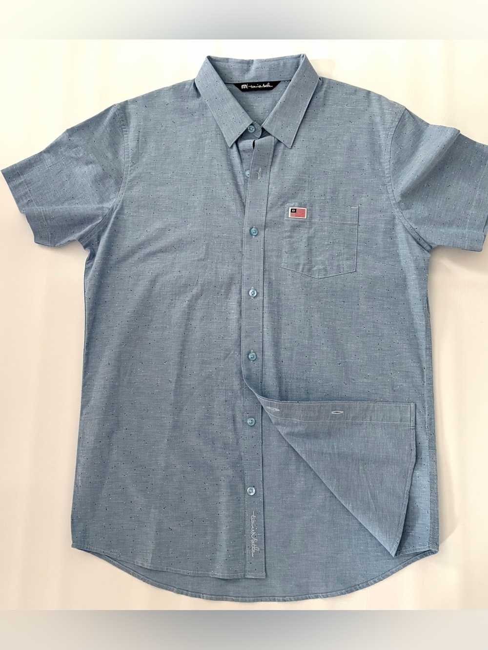 TravisMathew Shirt Eagle Pride Short Sleeve Button Up Woven Shirt New Medium - Picture 9 of 14